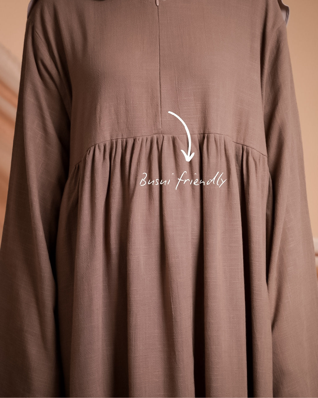 Haya Linen Abaya - Brownie