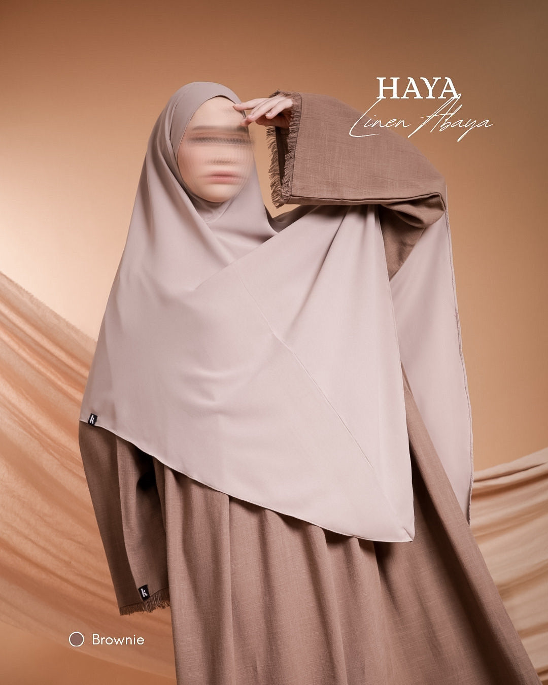 Haya Linen Abaya - Brownie