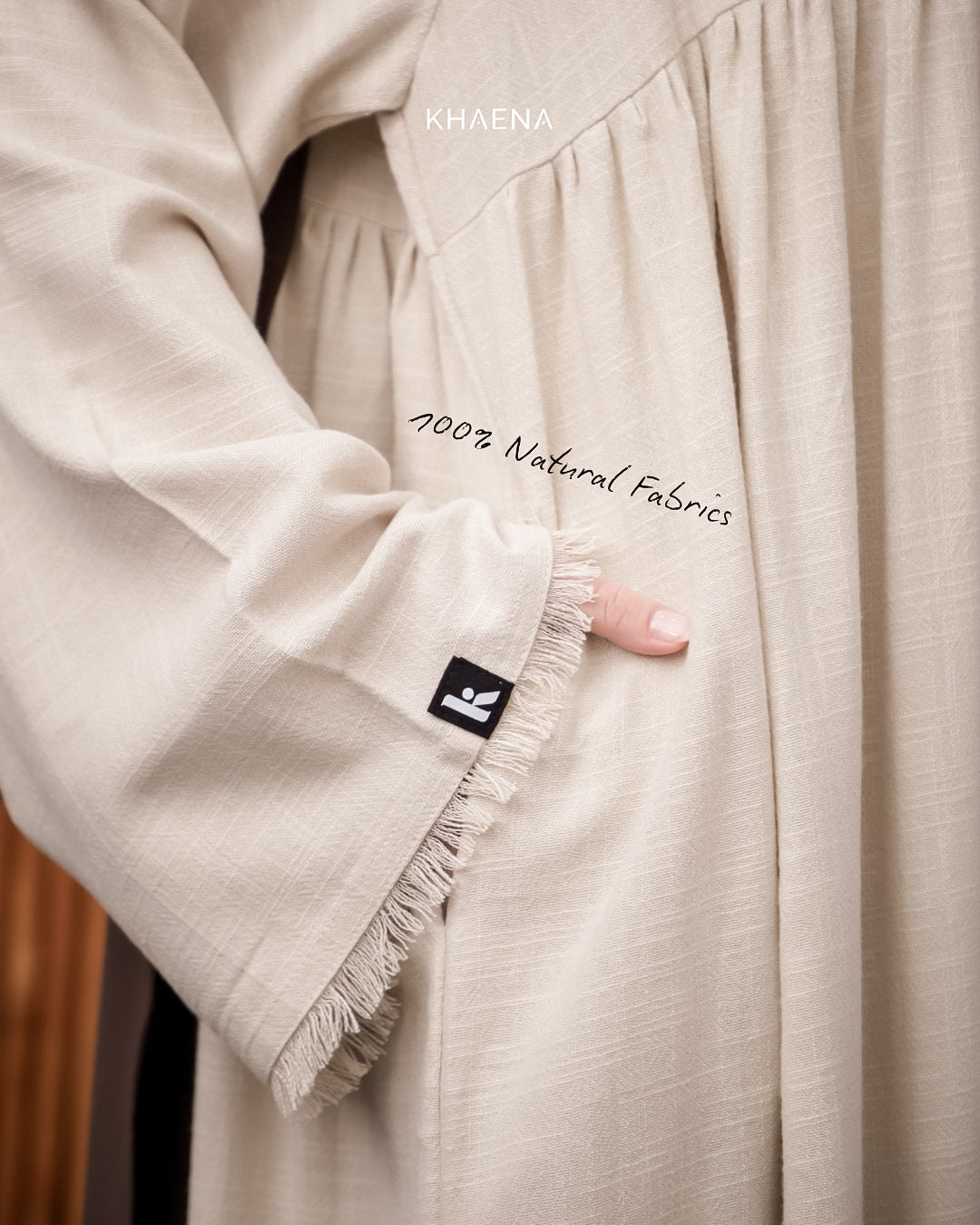 Haya Linen Abaya - ButterCream