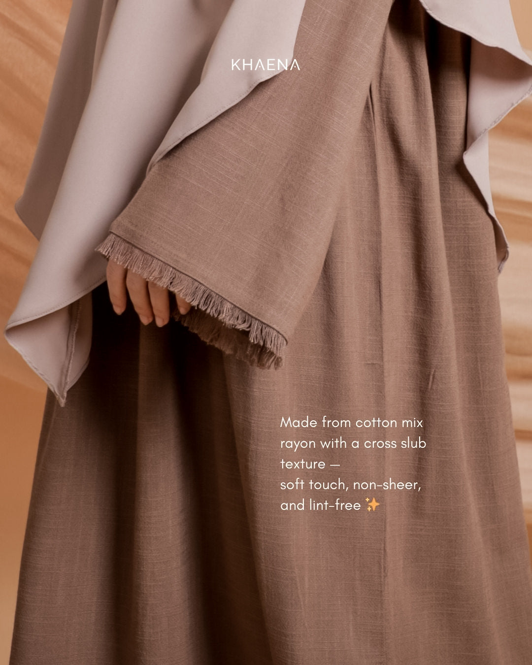 Haya Linen Abaya - Brownie