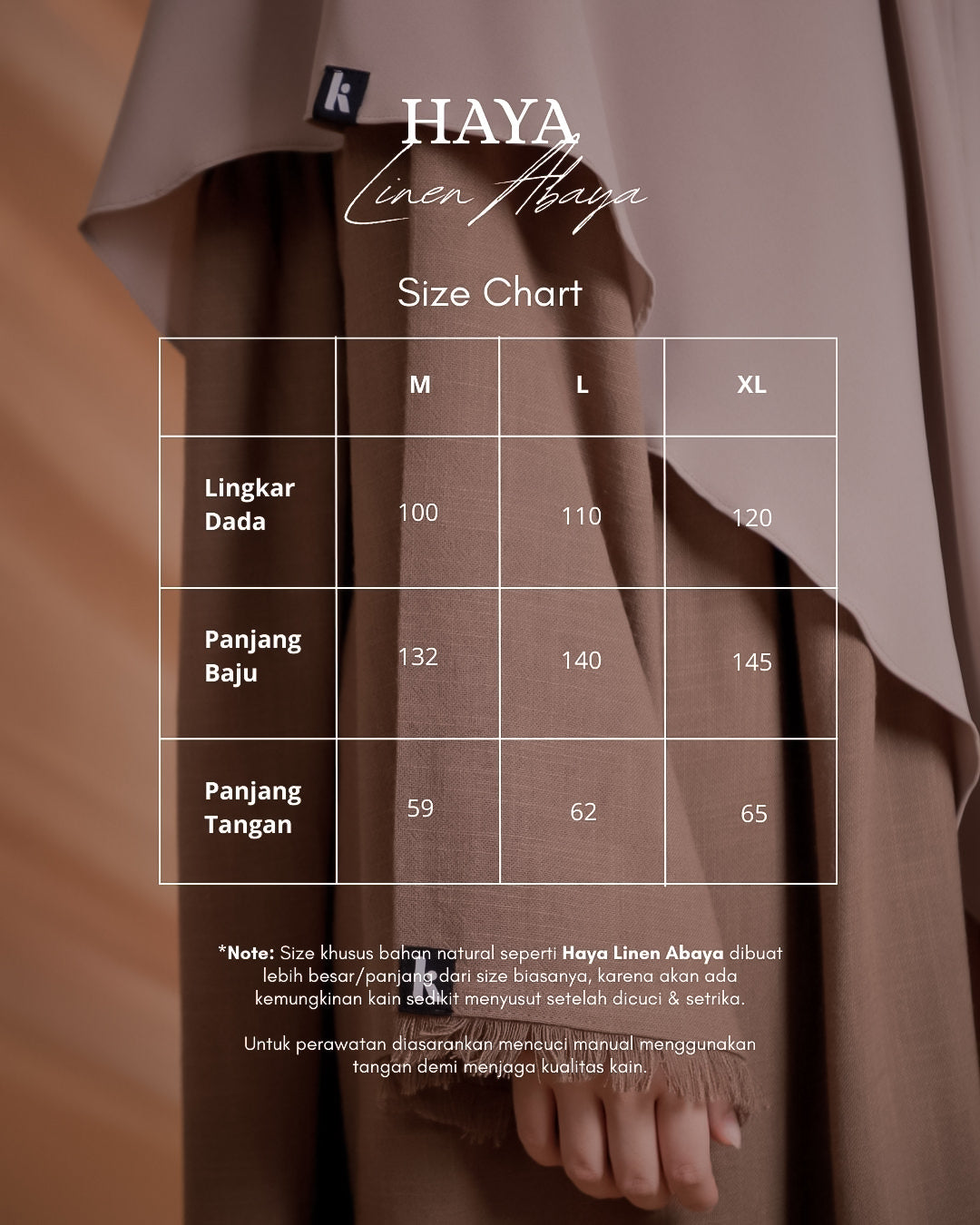 Haya Linen Abaya - Brownie