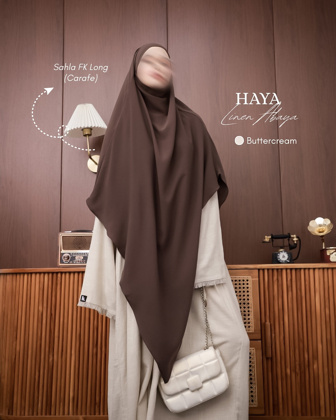 Haya Linen Abaya - ButterCream