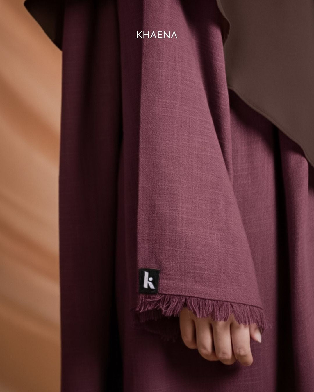 Haya Linen Abaya - Ruby