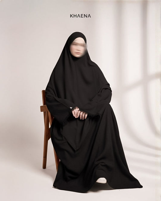 Haya Linen Abaya - Black