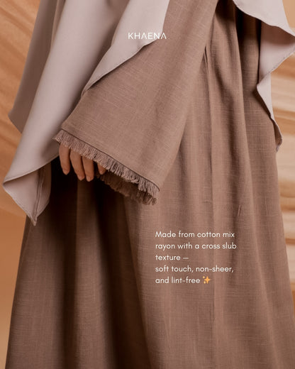Haya Linen Abaya - Brownie