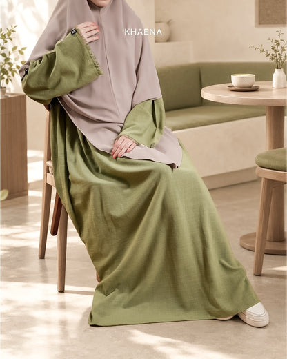 Haya Linen Abaya - Matcha
