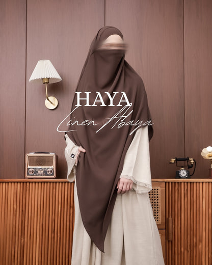 Haya Linen Abaya - ButterCream