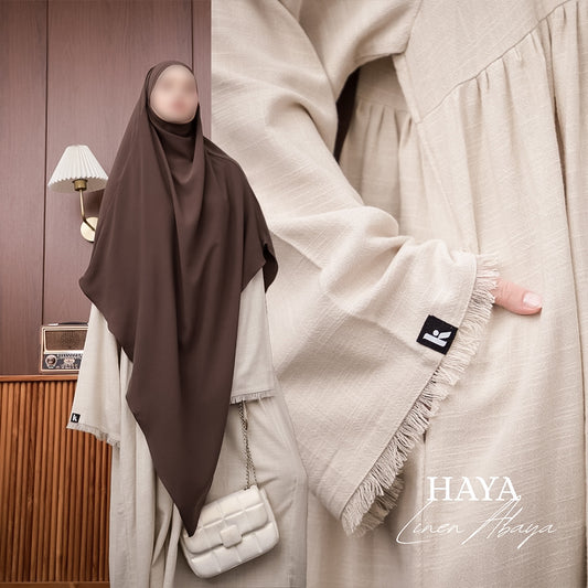 Haya Linen Abaya - ButterCream