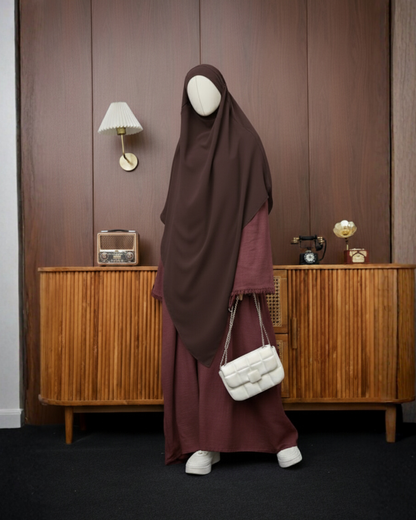Haya Linen Abaya - Ruby