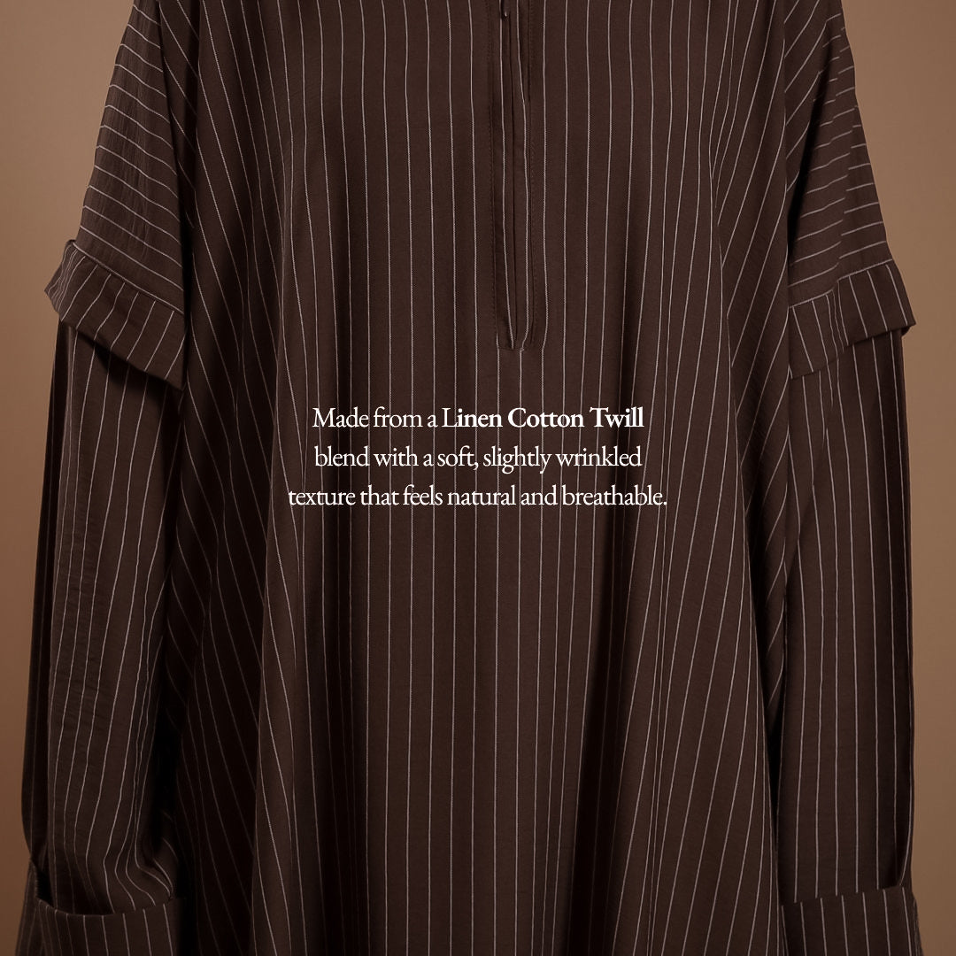 Luma Abaya Stripe - Espresso