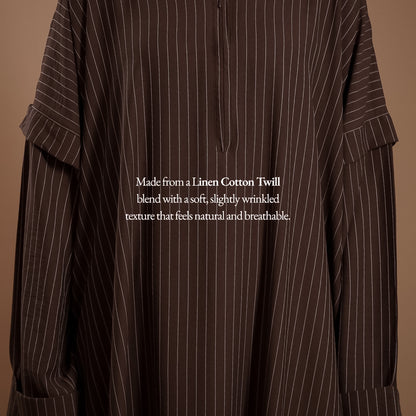 Luma Abaya Stripe - Espresso