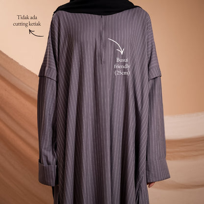Luma Abaya Stripe - Espresso