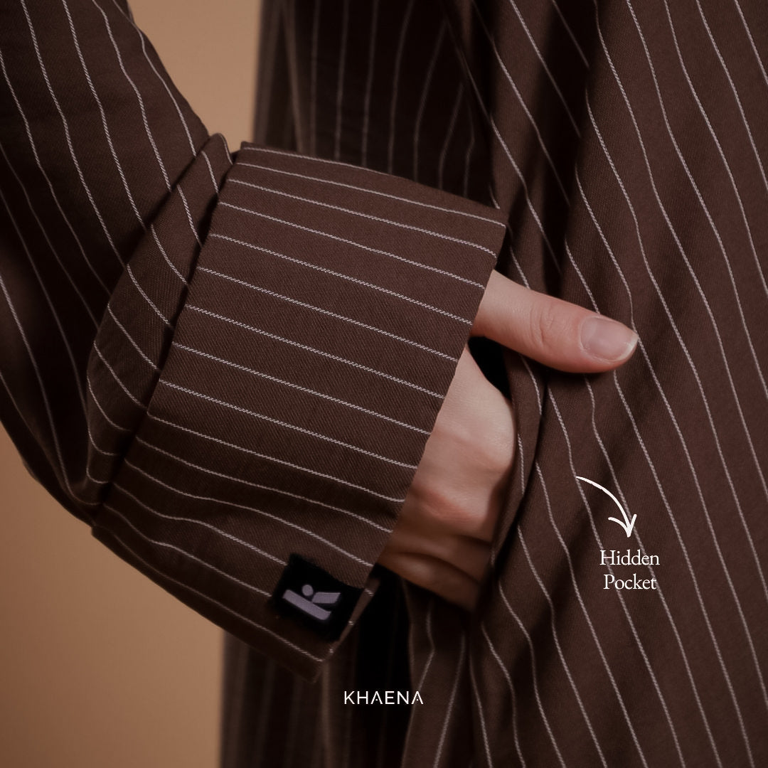 Luma Abaya Stripe - Espresso