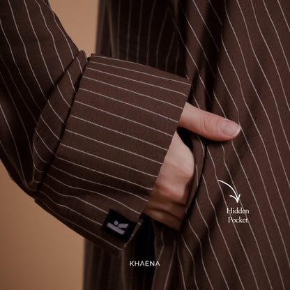 Luma Abaya Stripe - Espresso