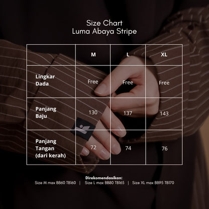 Luma Abaya Stripe - Espresso