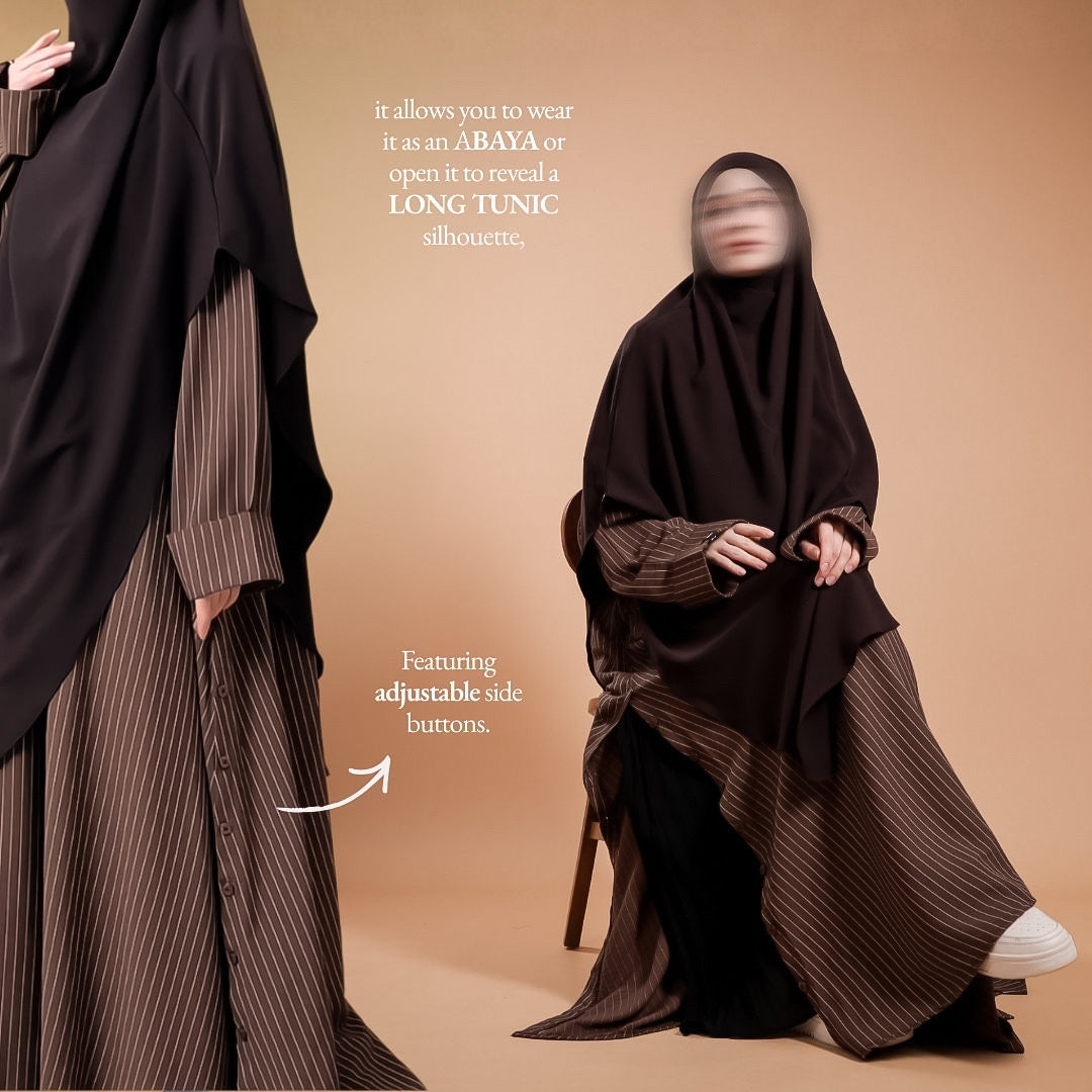 Luma Abaya Stripe - Espresso