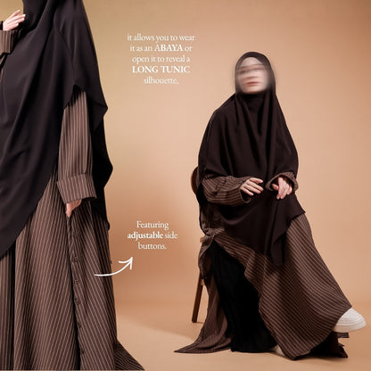 Luma Abaya Stripe - Espresso