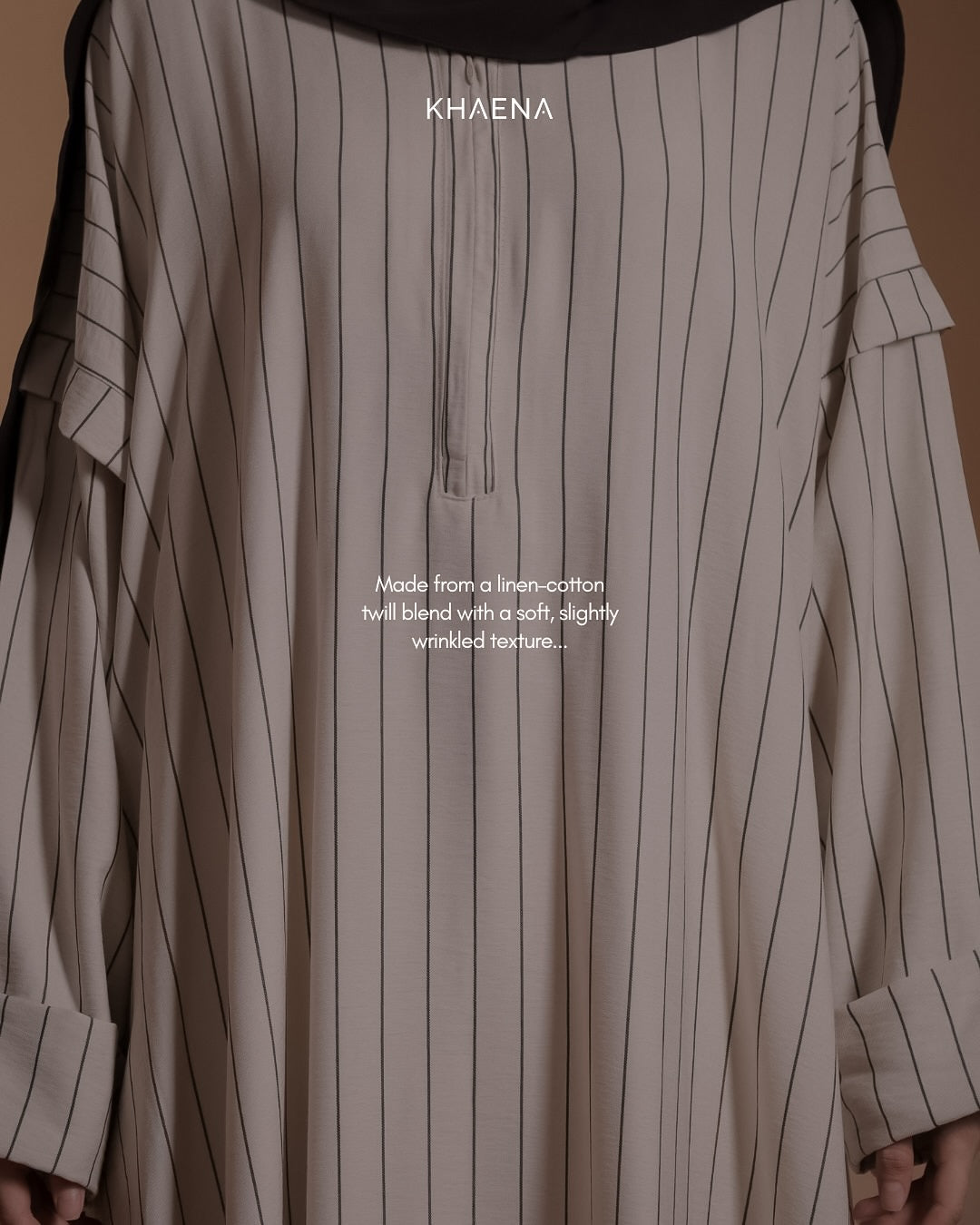 Luma Abaya Stripe - Bone