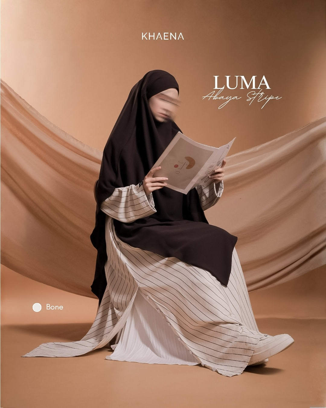 Luma Abaya Stripe - Bone