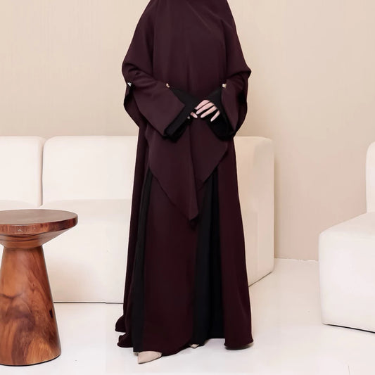 Makka Abaya - Dark Maroon
