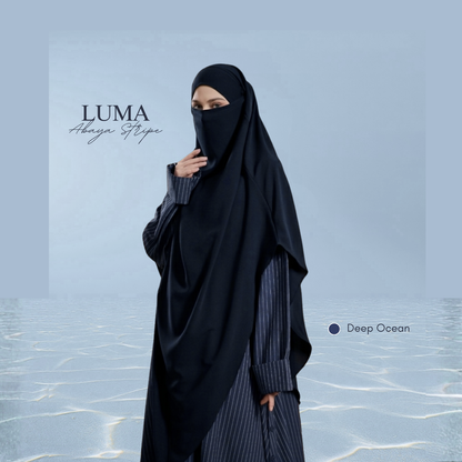 Luma Abaya Stripe - Deep Ocean