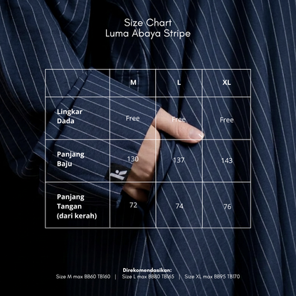 Luma Abaya Stripe - Deep Ocean