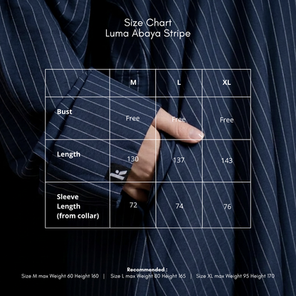 Luma Abaya Stripe - Deep Ocean