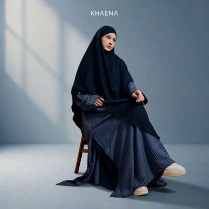 Luma Abaya Stripe - Deep Ocean